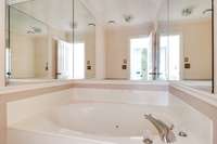 Soaking tub in hall bath