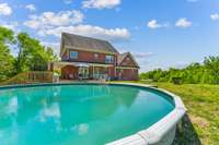 Above ground saltwater pool.