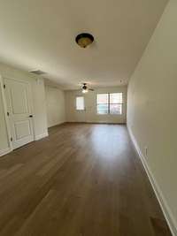 Family room with new flooring.