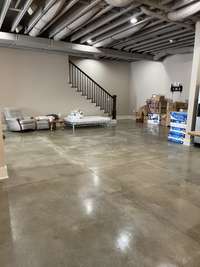 Full finished basement living area