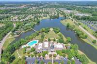 Clubhouse, pool and Lake Providence