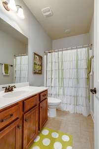 Bathroom #3 also has stone counters