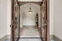 Impressive entryway welcomes you inside