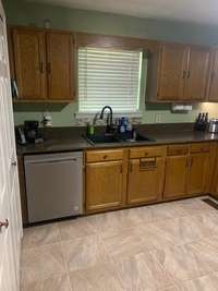 Kitchen area with dishwasher