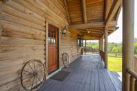 The wraparound porches are welcoming and add ease of connecting the front to the back deck, perfect for entertaining or just hanging out and watching the horses from the shade and comfort of your rocking chair or a porch swing.