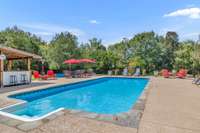 What A Magnificent Pool!  Measures 17'x36'. Take A Cool Dip Or Swim Laps.  The Pool House Has A Handy Half-Bath and Houses The Pool Pump And Equipment Separately.