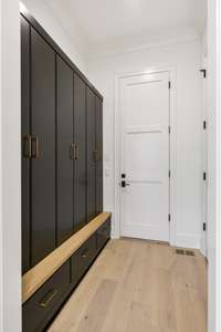 Mud room with Lockers and coat closet