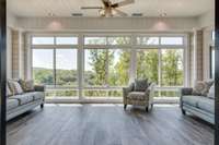 This sun room is just one example of many in the manor.