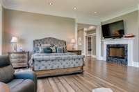 The marble-surround on the owner's retreat fireplace is another splendid touch.