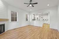 Kitchen bar area separates kitchen and family room...cook while entertaining!