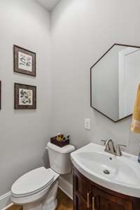 Thoughtfully designed and easily accessed half bath on main level....