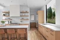 You will be captivated by the views all day long from this stunning oversized window above the sink.