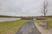 Walking paths at Liberty Park Marina.