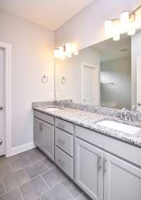 Double Vanities in Owner's Bath. Photo is of a similar floor plan, not actual home.