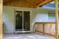 Brand new covered deck on overlooking a wooded backyard!