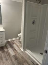 Upstairs bathroom with shower