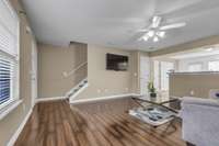 A view of the open floor plan with lot of natural light.