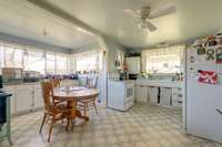 So much natural light in this kitchen! Steel cabinetry! So many great views from here.