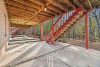 Concrete area under the deck