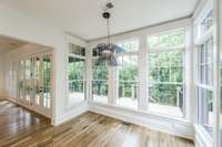 Breakfast nook feeling like you are dining in the trees.