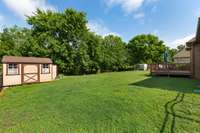 The addition of a storage shed and black aluminum fencing enhances the functionality and privacy of this backyard oasis. It remains a serene and inviting space! 1001 Loblolly Dr.  Murfreesboro, TN 37128