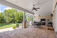 The back porch runs almost the entire length of the house.