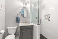 Bathroom 2 with a walk-in tile shower