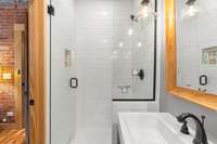 Enjoy another walk-in tile shower