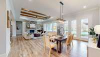 Family room and dining area