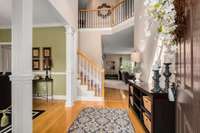 A warm and welcoming entryway to this beautiful home.