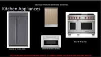 Kitchen Appliances:  Wolf, Subzero, Asko and Sharp