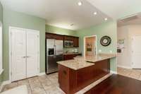 Catering kitchen for gatherings within the clubhouse.