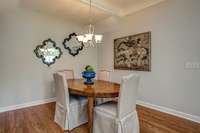 Formal dining space open to the living room.