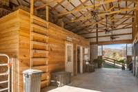 Stairs up to hay loft storage