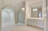 Upstairs bath with walk-in shower.