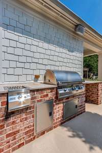 Outdoor grill area.