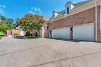 Three-car attached garage and easy but secure access to back yard.