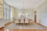 Stunning cabinetry in the dining.