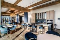 The owner's lounge is located on the 14th floor. There is a full kitchen and owners can drop in to grab coffee, work, or relax.