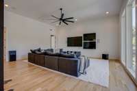 Bonus Room on second floor featuring massive windows filling the room with natural lighting.