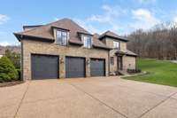 3 car garage with side entry.