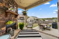 Additional patio space off of fireplace area