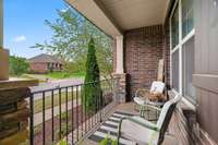 Covered front porch for enjoying your morning coffee