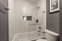 Bathroom with large tub with easy access