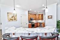 Looking toward the kitchen pantry.