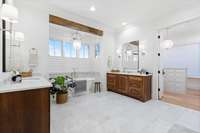 Spacious primary bath with soaking tub