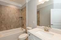 Guest bath, tile surround on tub is an upgrade