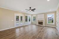 Living room is very spacious with a gas fireplace that has a remote for convient start