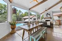 Screen Porch with Fireplace