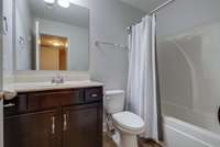 Upstairs bathroom (Shower/Tub combo)